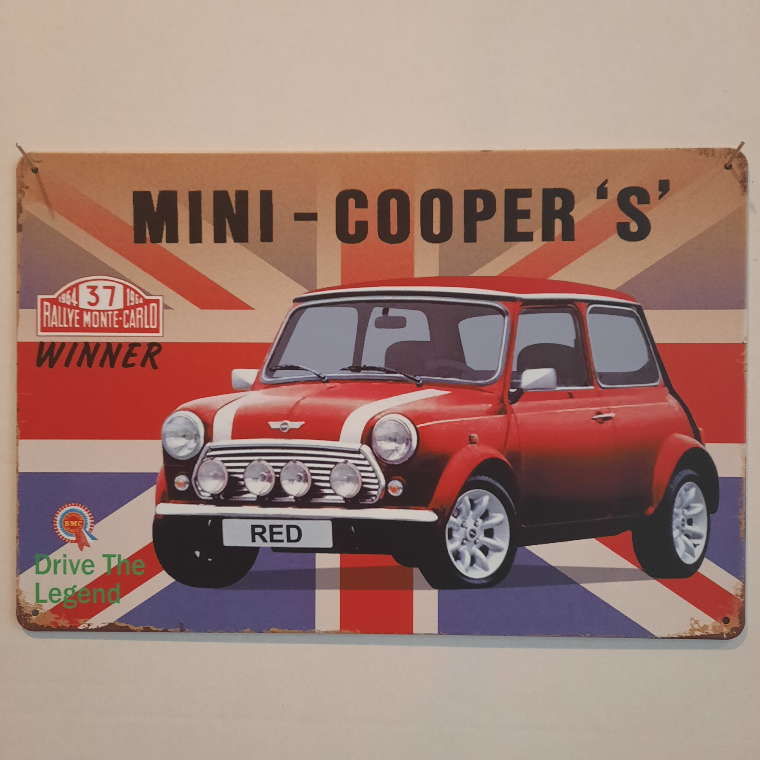 A63. Metal skilt Mini Cooper
