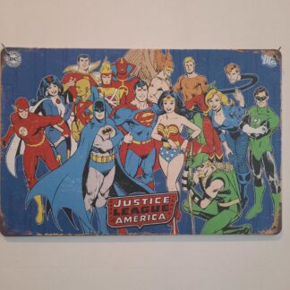 A69. Metal skilt Justice League